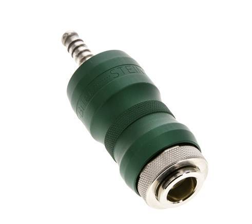 Messing vernickelt DN 7,8 Sicherheits-Luftkupplungsmuffe mit Schiebehülse 6 mm Schlauchpfeiler