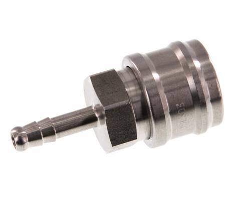 Edelstahl DN 7,2 (Euro) Luftkupplungsmuffe 6 mm Schlauchsäule Doppelabsperrung