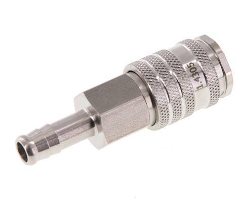 Edelstahl DN 7,8 Luftkupplungsmuffe 9 mm Schlauchsäule Doppelabsperrung