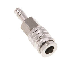 Edelstahl DN 7,8 Luftkupplungsmuffe 9 mm Schlauchsäule Doppelabsperrung