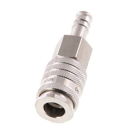 Edelstahl DN 7,8 Luftkupplungsmuffe 9 mm Schlauchsäule Doppelabsperrung