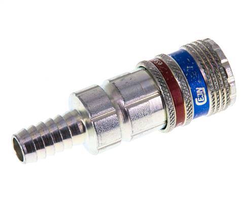 Stahl/Messing DN 7,6 (7,2 Euro) Sicherheits-Luftkupplungsmuffe 10 mm Schlauchpfeiler