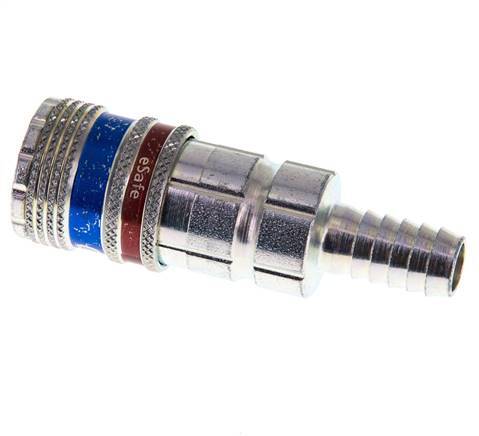 Stahl/Messing DN 7,6 (7,2 Euro) Sicherheits-Luftkupplungsmuffe 10 mm Schlauchpfeiler