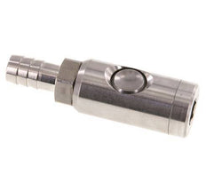 Edelstahl 316L DN 7,4 Sicherheits-Luftkupplungsmuffe mit Druckknopf 13 mm Schlauchsäule