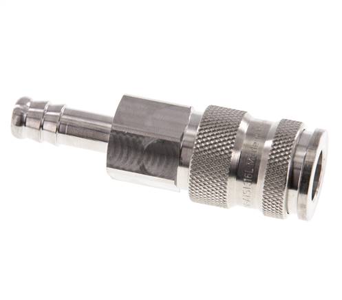 Edelstahl 316L DN 7.8 Luftkupplungsmuffe 9 mm Schlauchsäule Doppelabsperrung