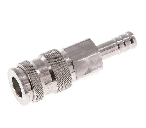 Edelstahl 316L DN 7.8 Luftkupplungsmuffe 9 mm Schlauchsäule Doppelabsperrung