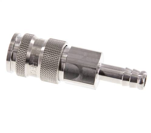 Edelstahl 316L DN 7.8 Luftkupplungsmuffe 9 mm Schlauchsäule Doppelabsperrung
