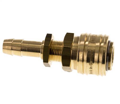 Messing DN 7,2 (Euro) Luftkupplungsmuffe 10 mm Schlauchsäule Bulkhead