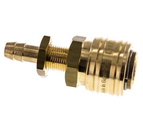 Messing DN 7,2 (Euro) Luftkupplungsmuffe 8 mm Schlauchsäule Bulkhead