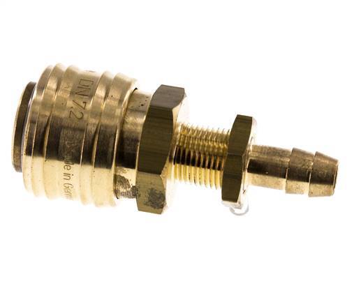 Messing DN 7,2 (Euro) Luftkupplungsmuffe 8 mm Schlauchsäule Bulkhead