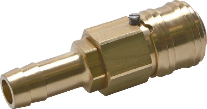 Messing DN 7,2 (Euro) Luftkupplungsmuffe 13 mm Schlauchsäule mit Schloss