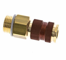 Brass DN 7.2 (Euro) Brown-Coded Air Coupling Socket G 1/2 inch Male