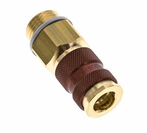 Brass DN 7.2 (Euro) Brown-Coded Air Coupling Socket G 1/2 inch Male