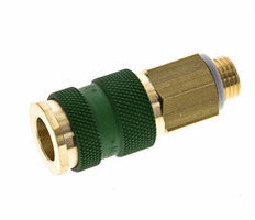 Brass DN 7.2 (Euro) Green-Coded Air Coupling Socket G 1/4 inch Male