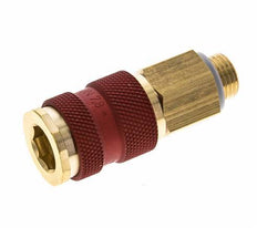 Brass DN 7.2 (Euro) Red-Coded Air Coupling Socket G 1/4 inch Male