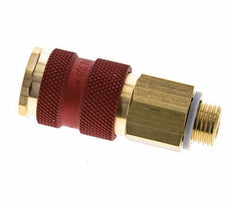 Brass DN 7.2 (Euro) Red-Coded Air Coupling Socket G 1/4 inch Male