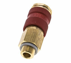 Brass DN 7.2 (Euro) Red-Coded Air Coupling Socket G 1/4 inch Male