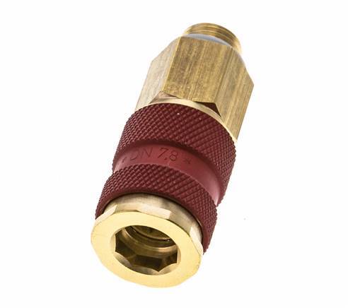 Brass DN 7.2 (Euro) Red-Coded Air Coupling Socket G 1/4 inch Male