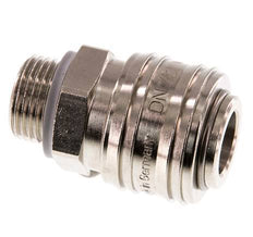 Messing vernickelt DN 7.2 (Euro) Luftkupplung Muffe G 3/8 Zoll Außengewinde