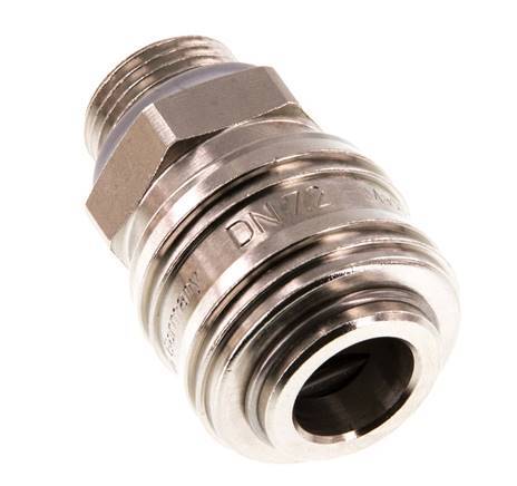 Messing vernickelt DN 7.2 (Euro) Luftkupplung Muffe G 3/8 Zoll Außengewinde