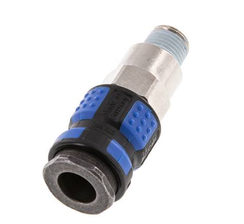 Messing vernickelt DN 7.8 Luftkupplung Muffe R 1/4 Zoll Außengewinde