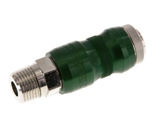 Nickel-plated Brass DN 7.8 Safety Air Coupling Socket with Slide Sleeve R 1/2 inch Male