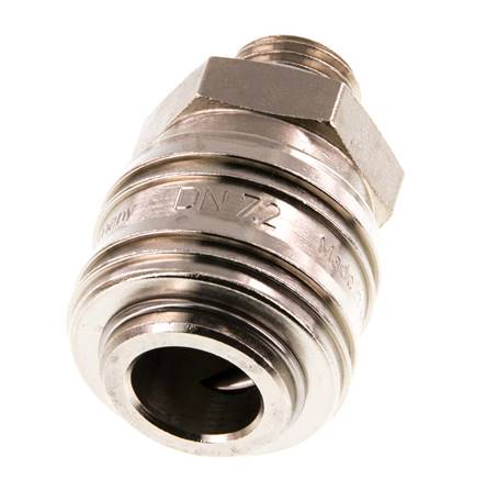 Messing vernickelt DN 7,2 (Euro) Luftkupplung Muffe G 1/4 Zoll Außengewinde