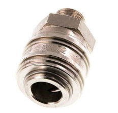 Messing vernickelt DN 7,2 (Euro) Luftkupplung Muffe G 1/4 Zoll Außengewinde