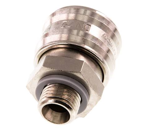 Messing vernickelt DN 7,2 (Euro) Luftkupplung Muffe G 1/4 Zoll Außengewinde