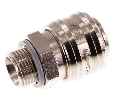 Messing vernickelt DN 7.2 (Euro) Luftkupplung Muffe G 3/8 Zoll Außengewinde