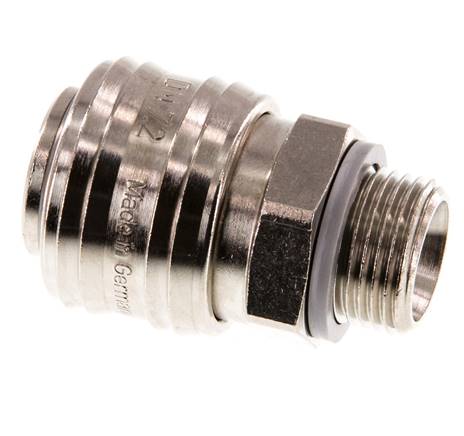 Messing vernickelt DN 7.2 (Euro) Luftkupplung Muffe G 3/8 Zoll Außengewinde