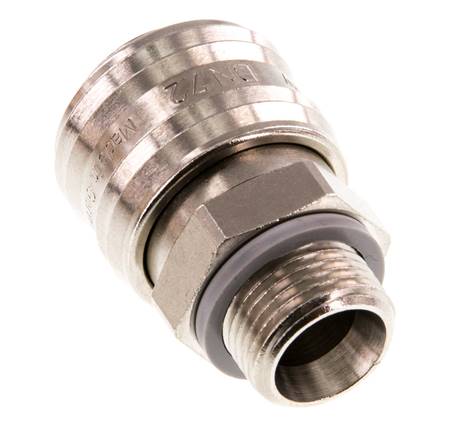 Messing vernickelt DN 7.2 (Euro) Luftkupplung Muffe G 3/8 Zoll Außengewinde