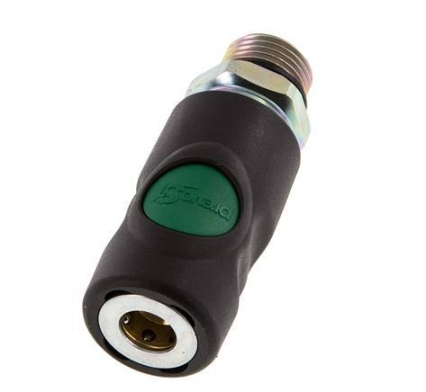 Composite material DN 7.4 Safety Air Coupling Socket with Push Button G 1/2 inch Male