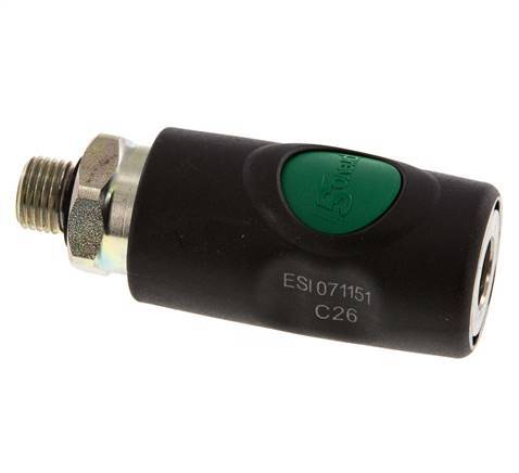 Composite material DN 7.4 Safety Air Coupling Socket with Push Button G 1/4 inch Male