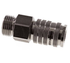 Edelstahl DN 7,8 Luftkupplung Muffe G 1/2 Zoll Außengewinde Doppelabsperrung