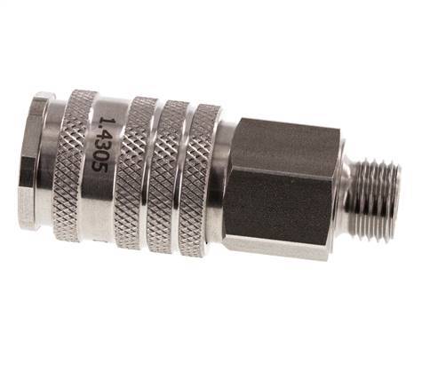 Edelstahl DN 7.8 Luftkupplung Muffe G 1/4 Zoll Außengewinde Doppelabsperrung