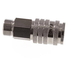 Edelstahl DN 7.8 Luftkupplung Muffe G 3/8 Zoll Außengewinde Doppelabsperrung