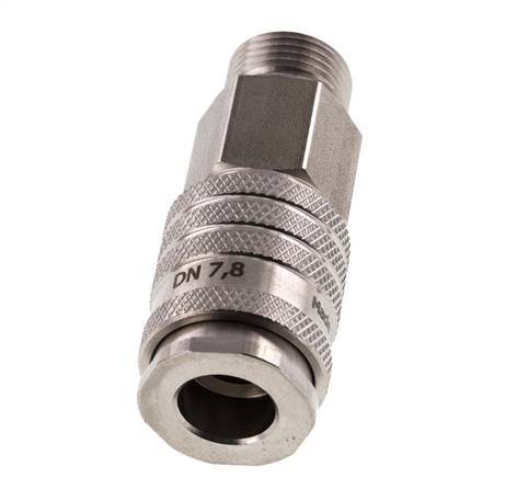 Stainless steel DN 7.8 Air Coupling Socket G 3/8 inch Male Double Shut-Off