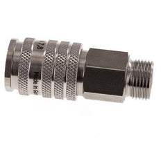 Edelstahl DN 7.8 Luftkupplung Muffe G 3/8 Zoll Außengewinde Doppelabsperrung