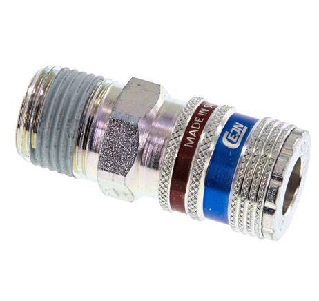 Stahl/Messing DN 7,6 (7,2 Euro) Sicherheitsluftkupplung Muffe R 1/2 Zoll Außengewinde