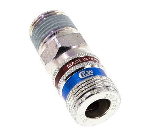 Stahl/Messing DN 7,6 (7,2 Euro) Sicherheitsluftkupplung Muffe R 1/2 Zoll Außengewinde