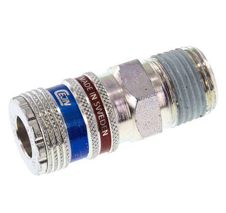 Stahl/Messing DN 7,6 (7,2 Euro) Sicherheitsluftkupplung Muffe R 1/2 Zoll Außengewinde