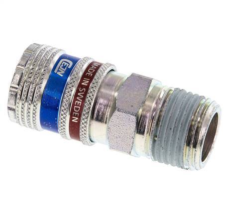 Stahl/Messing DN 7,6 (7,2 Euro) Sicherheitsluftkupplung Muffe R 1/2 Zoll Außengewinde