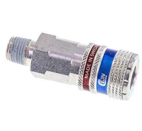 Stahl/Messing DN 7,6 (7,2 Euro) Sicherheitsluftkupplung Muffe R 1/4 Zoll Außengewinde