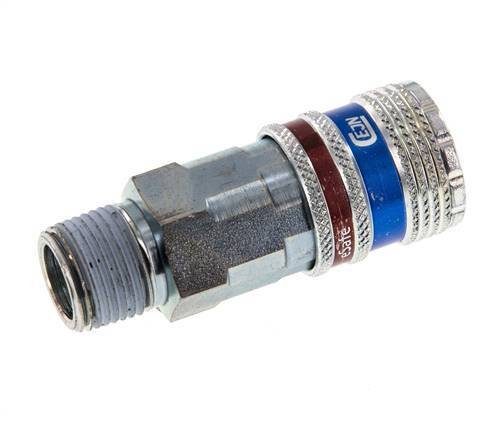 Stahl/Messing DN 7,6 (7,2 Euro) Sicherheitsluftkupplung Muffe R 3/8 Zoll Außengewinde