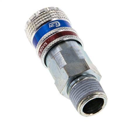 Stahl/Messing DN 7,6 (7,2 Euro) Sicherheitsluftkupplung Muffe R 3/8 Zoll Außengewinde