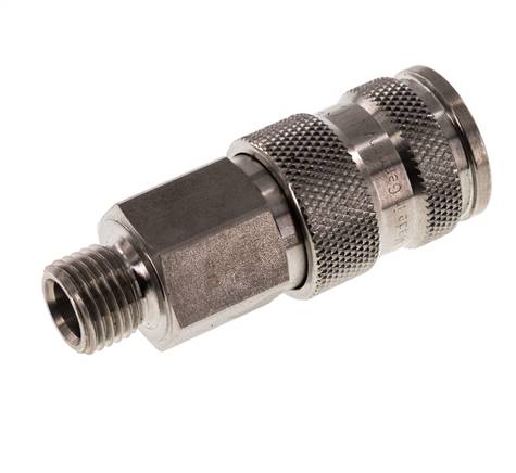 Edelstahl 316L DN 7.8 Luftkupplung Muffe G 1/4 Zoll Außengewinde Doppelabsperrung