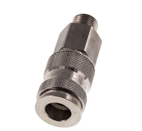 Edelstahl 316L DN 7.8 Luftkupplung Muffe G 1/4 Zoll Außengewinde Doppelabsperrung