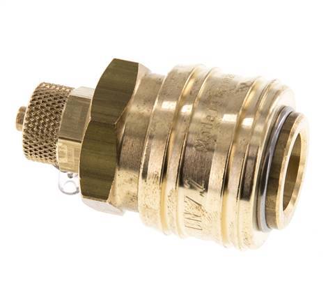 Messing DN 7,2 (Euro) Luftkupplungsmuffe 4x6 mm Überwurfmutter