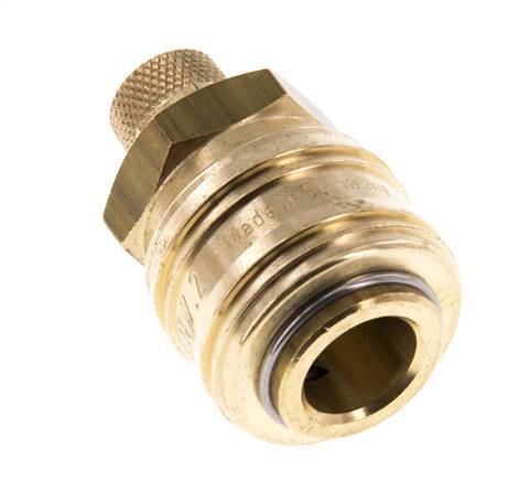 Messing DN 7,2 (Euro) Luftkupplungsmuffe 4x6 mm Überwurfmutter